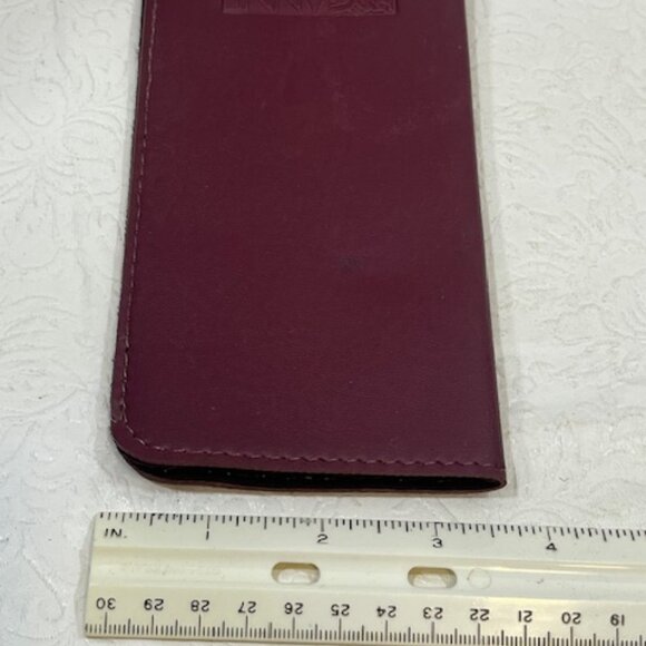 VTG Anne Klein Burgundy Red Soft Leather Eyeglasses Case 3.5"x7" - Picture 8 of 11